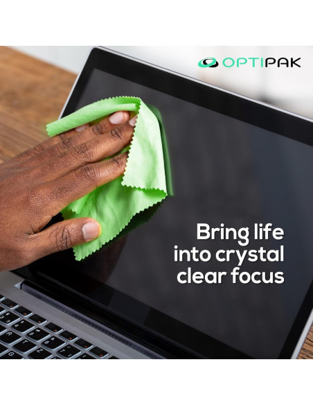 Paño de limpieza de microfibra OPTIPAK - Verde (Paquete de 10) Paño de limpieza de microfibra OPTIPAK - Verde (Paquete de 10)