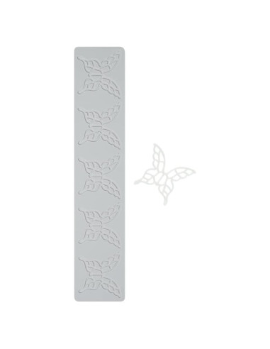 Mat de Impresión de Fondant Silicona Gris Mariposa Restaurantware 38.6x7.6cm