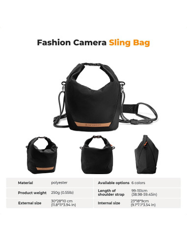 Bolsa de Mensajero K&F Concept para Cámara Compacta Negra