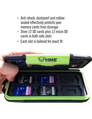 Estuche de Almacenamiento HME para 12 Tarjetas SD y Micro SD