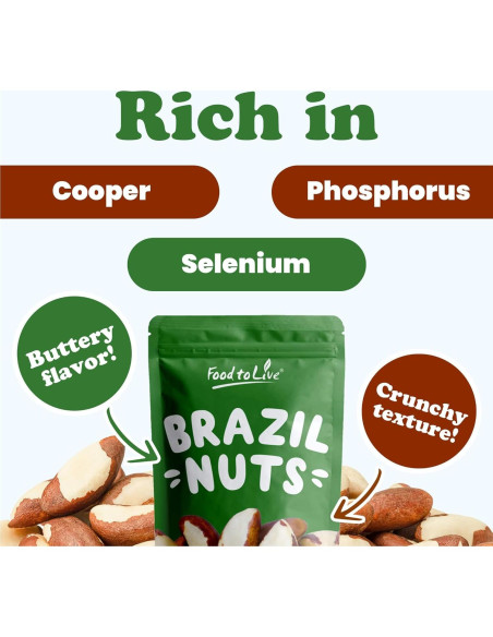 Nueces de Brasil Food to Live 227g Crudas Sin OGM Veganas Nueces de Brasil Food to Live 227g Crudas Sin OGM Veganas