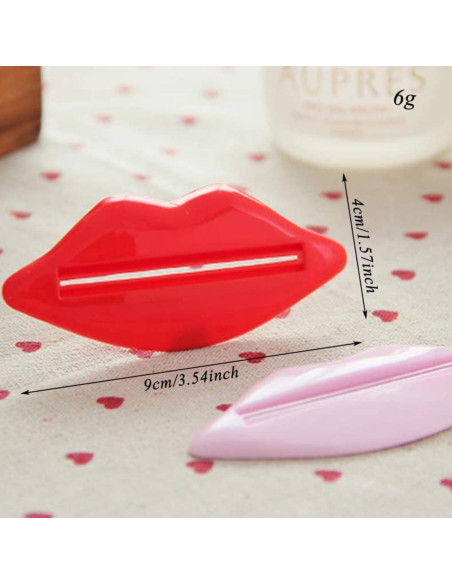 Exprimidores de Pasta de Dientes Saugad Labios 4 Piezas Rosa Rojo Exprimidores de Pasta de Dientes Saugad Labios 4 Piezas Rosa Rojo