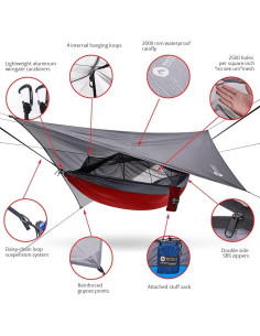 Hamaca Doble Easthills Outdoors 300x200 cm con Red Insectos 2