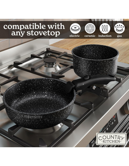 Juego de Utensilios de Cocina Country Kitchen 16 Piezas Negro Juego de Utensilios de Cocina Country Kitchen 16 Piezas Negro