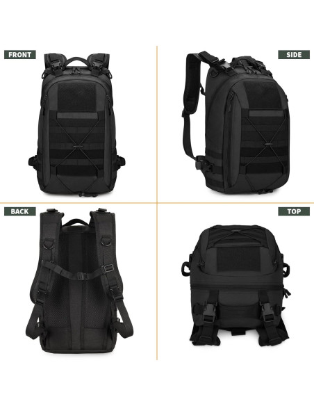 Mochila Táctica Huntvp 25L Militar Negra MOLLE Mochila Táctica Huntvp 25L Militar Negra MOLLE