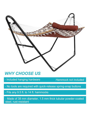 Soporte de Hamaca Towallmark Acero 330x101x130cm 550kg