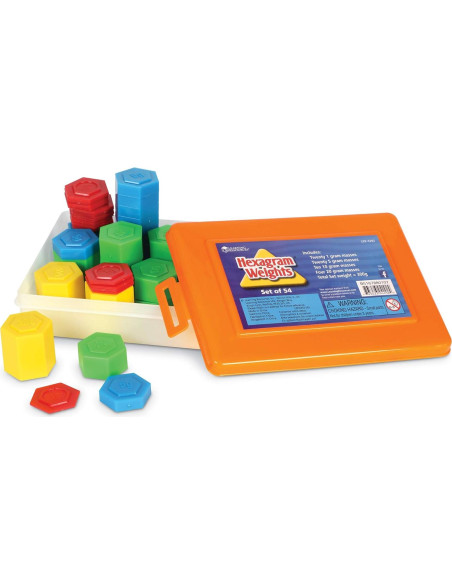 Conjunto de Pesas Métricas Hexagonales Recursos de Aprendizaje - 54 Piezas Conjunto de Pesas Métricas Hexagonales Recursos de Aprendizaje - 54 Piezas