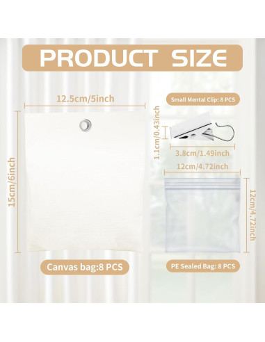 Paquete de 8 Pesas para Cortinas KCMOSGI 450g Reutilizables