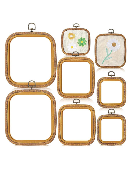 Qunclay 6 Aros de Bordado Cuadrados para Manualidades 3 Tamaños Qunclay 6 Aros de Bordado Cuadrados para Manualidades 3 Tamaños