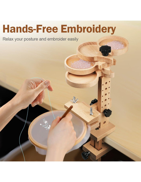 Soporte para Aros de Bordado Vathery con Bandeja Integrada Soporte para Aros de Bordado Vathery con Bandeja Integrada