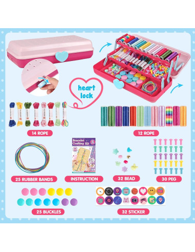 Kit de Fabricación de Pulseras de Amistad TingingYuli - 26 Hilos y Almacenamiento