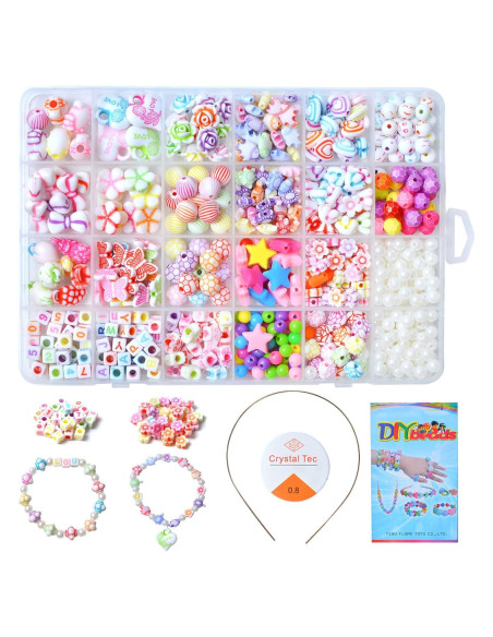 Kit de Joyería DIY Jwxstore para Niñas 450 Perlas Multicolor Kit de Joyería DIY Jwxstore para Niñas 450 Perlas Multicolor