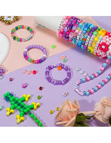 Kit de Fabricación de Pulseras Gionlion 3550 Piezas 96 Colores