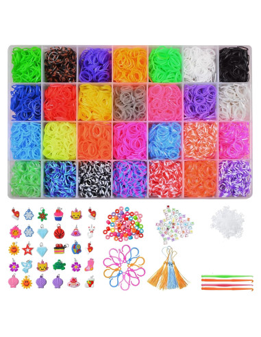 Kit de Pulseras de Goma DDCOWP 11000+ 28 Colores DIY
