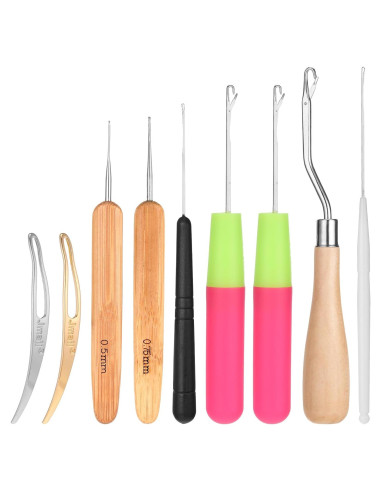 Juego de 9 Ganchillos para Cabello Tucnoeu - Diferentes Tamaños