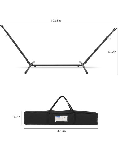 Hamaca Doble EVLIQUIL con Soporte 204kg y Bolsa de Transporte