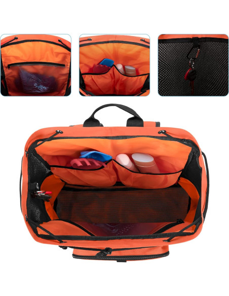 Mochila de Playa Fasrom Naranja 20L con Cremallera Mochila de Playa Fasrom Naranja 20L con Cremallera