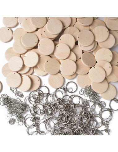 Kit de Manualidades Llavero de Madera VIOCIWUO 50 Piezas