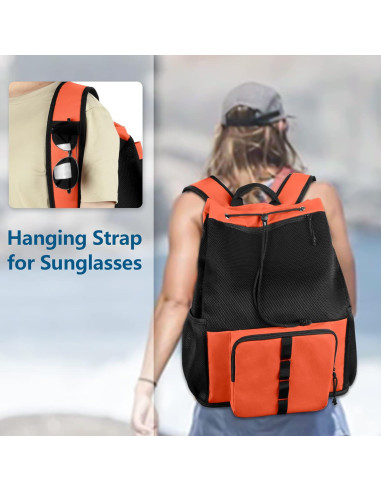 Mochila de Playa Fasrom Naranja 20L con Cremallera