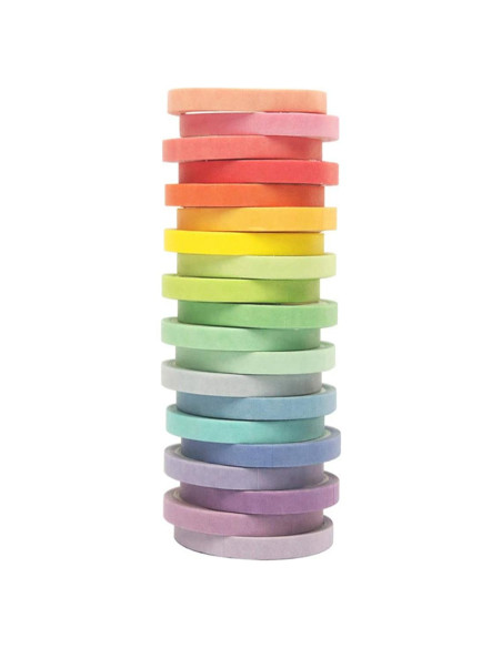 Juego de Washi Tape 20 Rollos 7.5 mm Arcoíris para Manualidades Juego de Washi Tape 20 Rollos 7.5 mm Arcoíris para Manualidades
