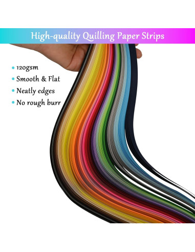 Kit de Tiras de Papel Quilling YURROAD 36 Colores 720 Tiras