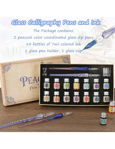 Set de Plumas de Caligrafía YICMY con 14 Tintas de 7ml