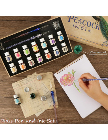 Set de Plumas de Caligrafía YICMY con 14 Tintas de 7ml