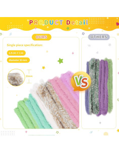 Kit de Manualidades 12 Limpiapipas Jumbo Chenille QY 1m 2