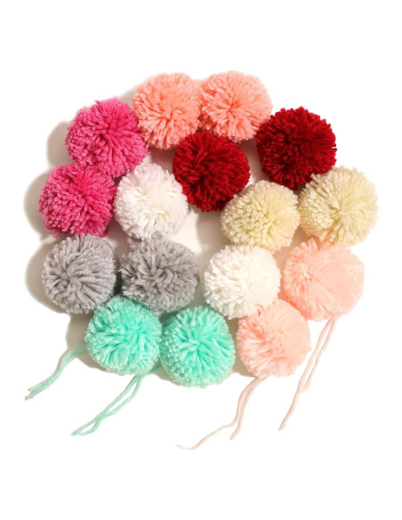 16 Pompones de Hilo Acrílico 8CM para Manualidades DIY 16 Pompones de Hilo Acrílico 8CM para Manualidades DIY