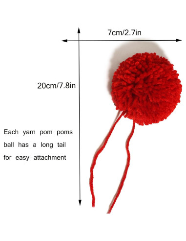 16 Pompones de Hilo Acrílico 8CM para Manualidades DIY