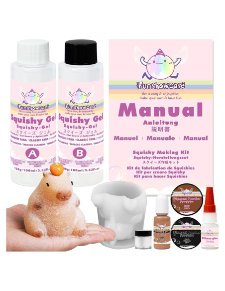 Kit de Creación Squishy Capybara 3'' FUNSHOWCASE - Silicona Kit de Creación Squishy Capybara 3'' FUNSHOWCASE - Silicona