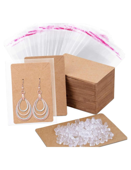 Tarjetas para Pendientes Anezus 100 Pcs Kraft 8.9x6.4 cm Tarjetas para Pendientes Anezus 100 Pcs Kraft 8.9x6.4 cm
