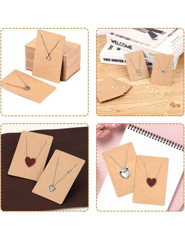 Tarjetas para Pendientes Anezus 100 Pcs Kraft 8.9x6.4 cm