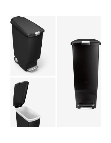 Bote de Basura de Cocina Slim simplehuman 40L Negro
