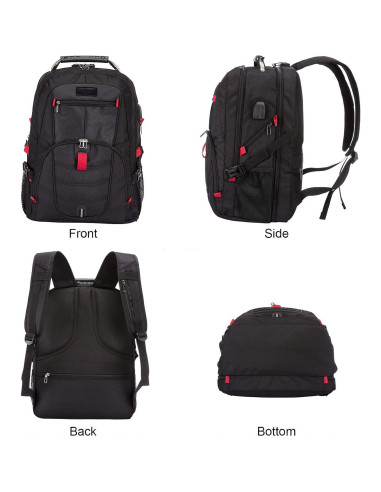 Mochila LOVEVOOK 17" Antirrobo USB Impermeable Negra