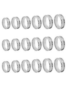 Anillos de Acero Inoxidable Oubaka 18pcs 6 Tamaños 8mm Ancho