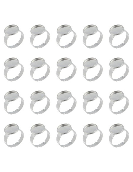 50 Bases de Anillo Ajustables UNICRAFTALE Acero Inoxidable 12mm 50 Bases de Anillo Ajustables UNICRAFTALE Acero Inoxidable 12mm