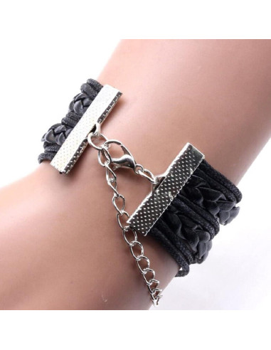 MIAO JIN 12PCS Pulsera de Cuero Ajustable 25mm para Niños