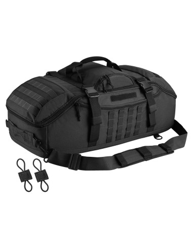 Mochila táctica 3 en 1 Hannibal 65L negra para deportes