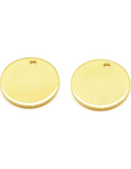 Etiquetas de Metal KISSITTY 50Pcs 14mm Doradas Libre de Níquel Etiquetas de Metal KISSITTY 50Pcs 14mm Doradas Libre de Níquel