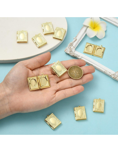 KitBeads 10 Colgantes Rectangulares de Latón 18K para Joyería KitBeads 10 Colgantes Rectangulares de Latón 18K para Joyería