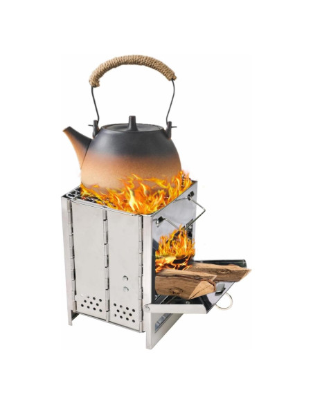 Estufa de Camping Plegable Genérico de Acero Inoxidable 1,06 kg Estufa de Camping Plegable Genérico de Acero Inoxidable 1,06 kg