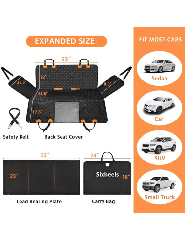 Funda de Asiento para Perros Sixheels - Impermeable y Resistente