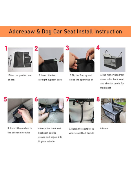 Asiento de Coche para Perros Adorepaw Grande Impermeable Asiento de Coche para Perros Adorepaw Grande Impermeable