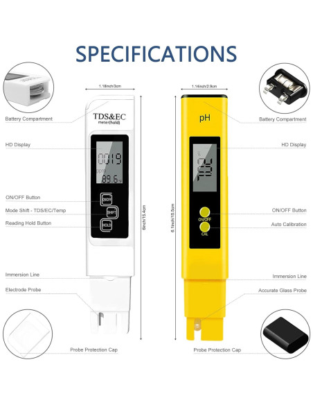 Kit 3 en 1 Medidor de pH, TDS y Humedad CANNABMALL Kit 3 en 1 Medidor de pH, TDS y Humedad CANNABMALL