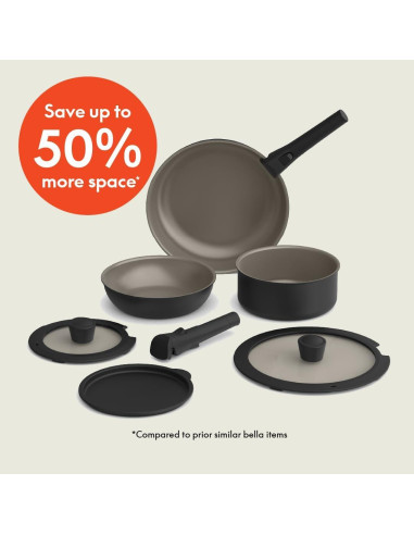 Set de Utensilios de Cocina 8 Piezas BELLA Negro