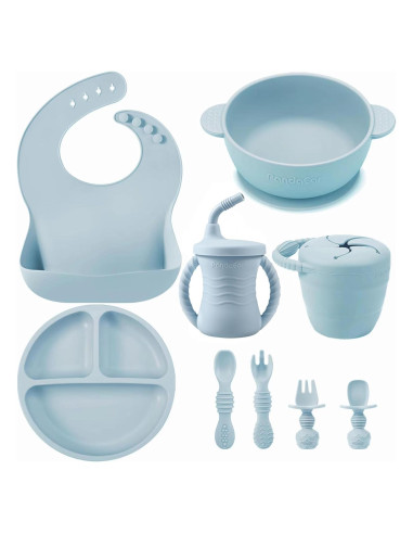 Conjunto de Alimentación para Bebés PandaEar | 9 Piezas de Silicona