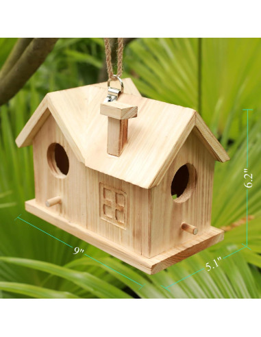 Casa de Aves STARSWR de Madera Natural para Exteriores