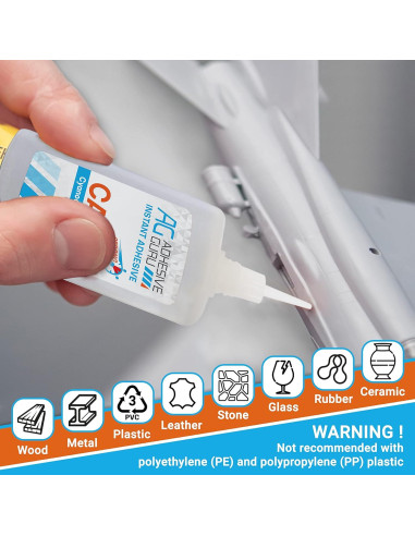 Pegamento CA Adhesive Guru con Activador 99.22 ml para Carpintería