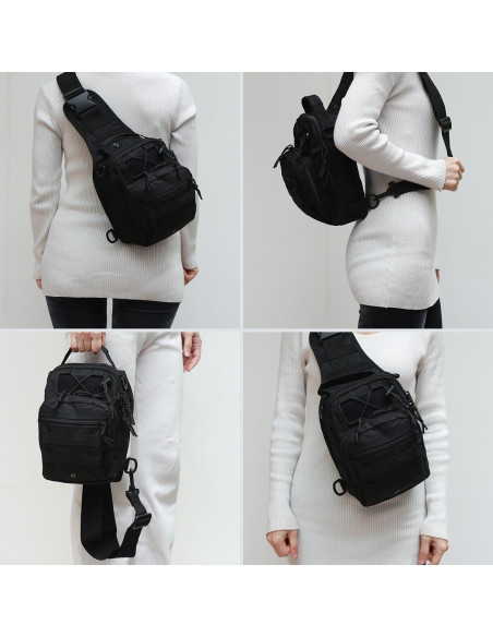 Bolsa de Hombro Táctica Novemkada Sling 1000D Negra Bolsa de Hombro Táctica Novemkada Sling 1000D Negra